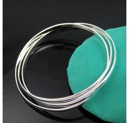 Silver Designer 5 Interlink  Bangle  LOCAL  STOCK